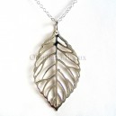 Pendentif Argent "Feuille Solitaire" Petit modèle