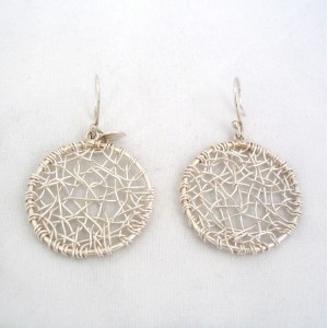 Boucles D'Oreilles Argent 999 "Toile d'Araignée"