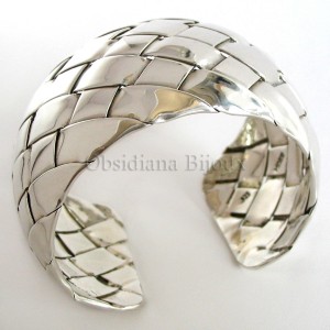 Manchette Bracelet Argent "Osier"