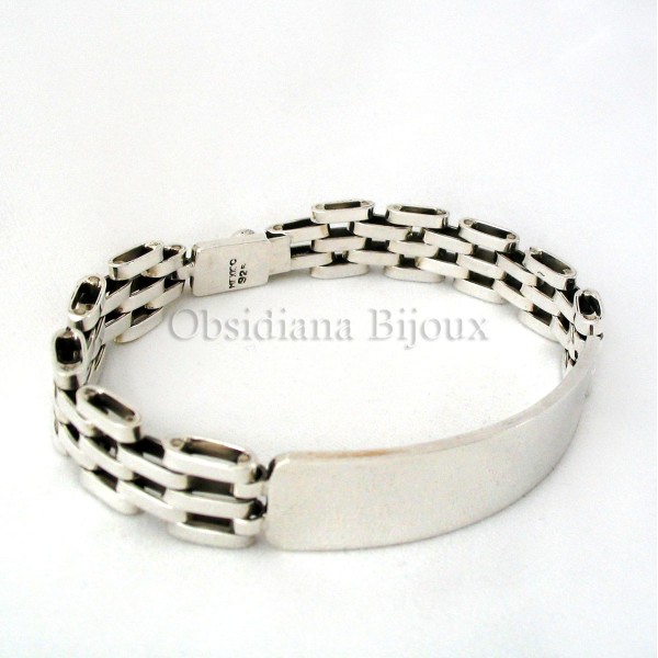 Bracelet Homme Gourmette Argent Time - Obsidiana - Bijoux de