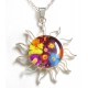 Pendentif argent et nature séchée "Soleil" Gd modèle