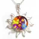 Pendentif soleil argent et nature séchée "Soleil" Pt.