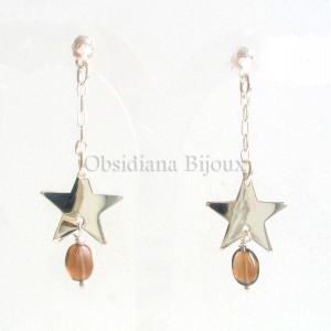 Boucles d'oreilles argent et pierres fines "Constellation"