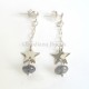 Boucles d'oreilles etoile argent et pierres fines "Constellation"