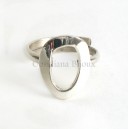 Bague oval en Argent taille reglable "Bagatelle"