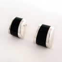 Boucles D'Oreilles Argent "Trapèze Onyx"