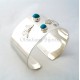 Manchette Bracelet turquoise Argent "Cocon"